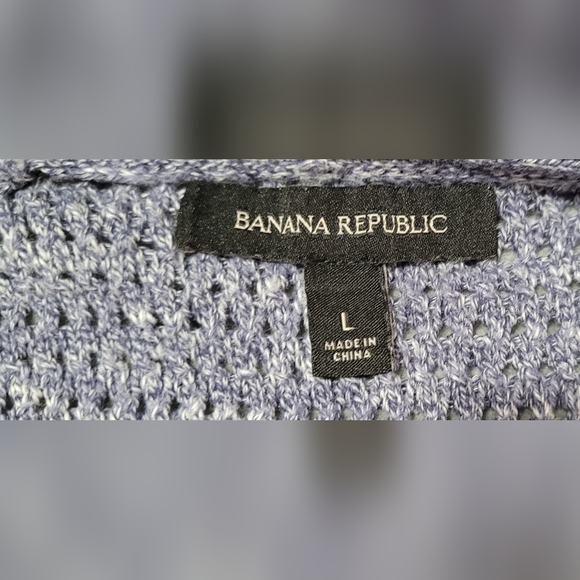 Banana Republic Blue Knit Open Cardigan Large - Picture 4 of 9